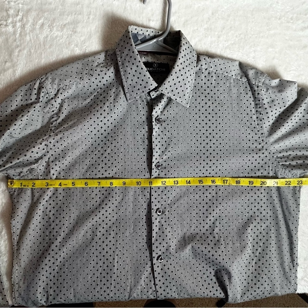 Bugatchi UOMO Black and White Patterned Button Down Dress Shirt Size L - Picture 8 of 10
